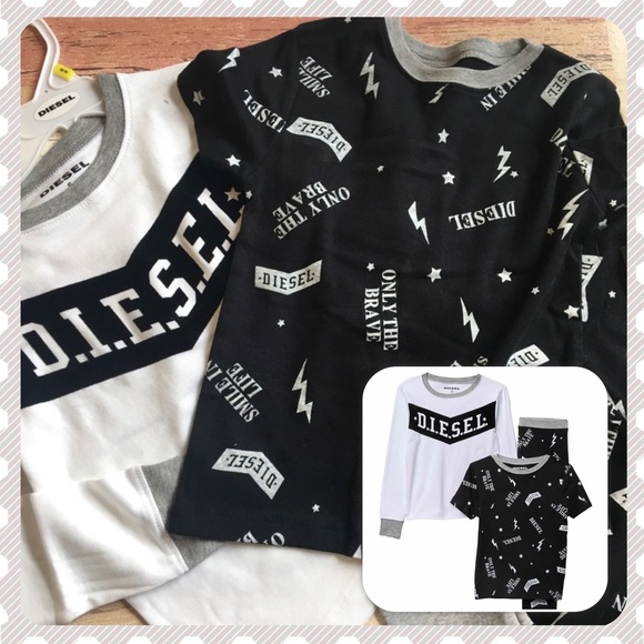 DIESEL | Boys 3 Piece Logo Print Pajama Set NWT - Picture 1 of 5